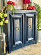 Imperial 2 Door Cabinet- Deep Blue/Gold