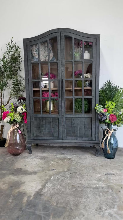 Felicity Arched Vitrine-Blue Dusk/Cappuccino