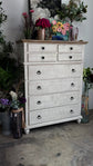 Delaney Chest of Drawers-White Wheat/Sandstone