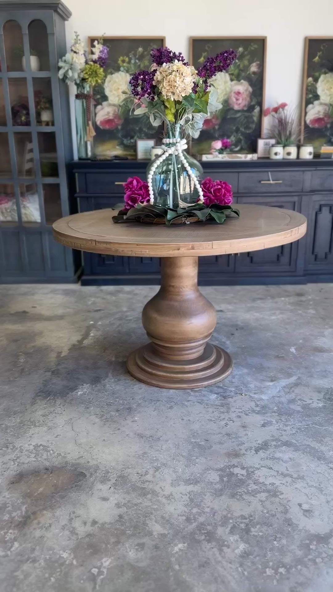 Clara 47" Round Dining Table-Cappuccino