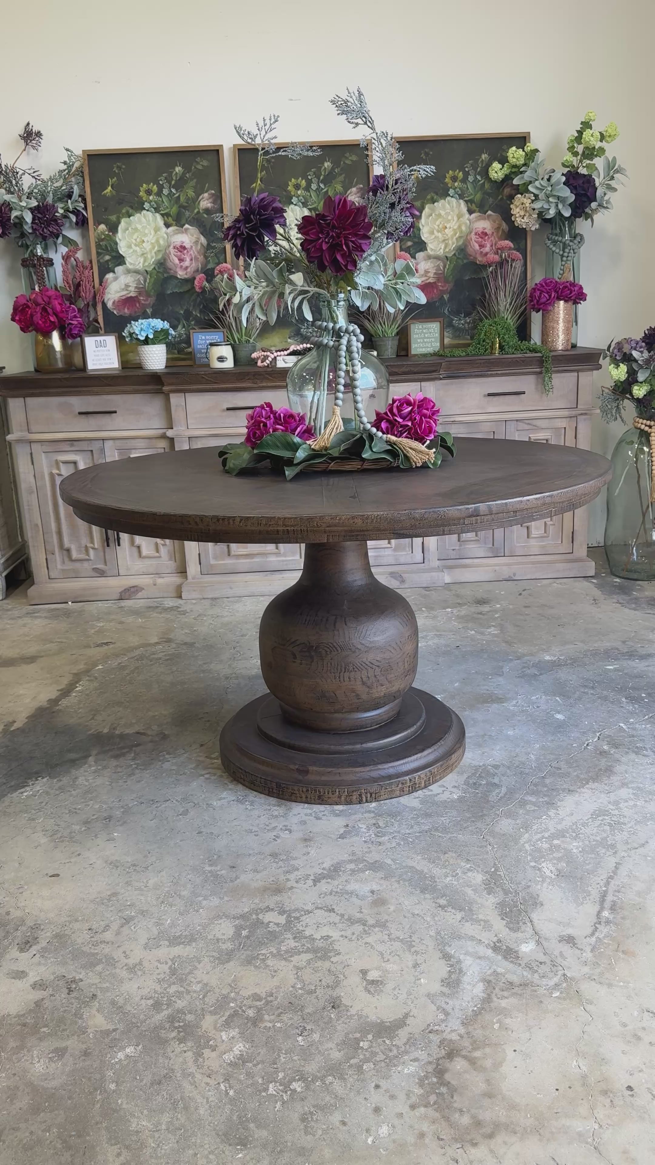 Lilly 54" Round Pedestal Dining Table-Honeywood™