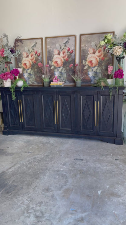 Chloe 6 Door Console-Deep Blue/Gold