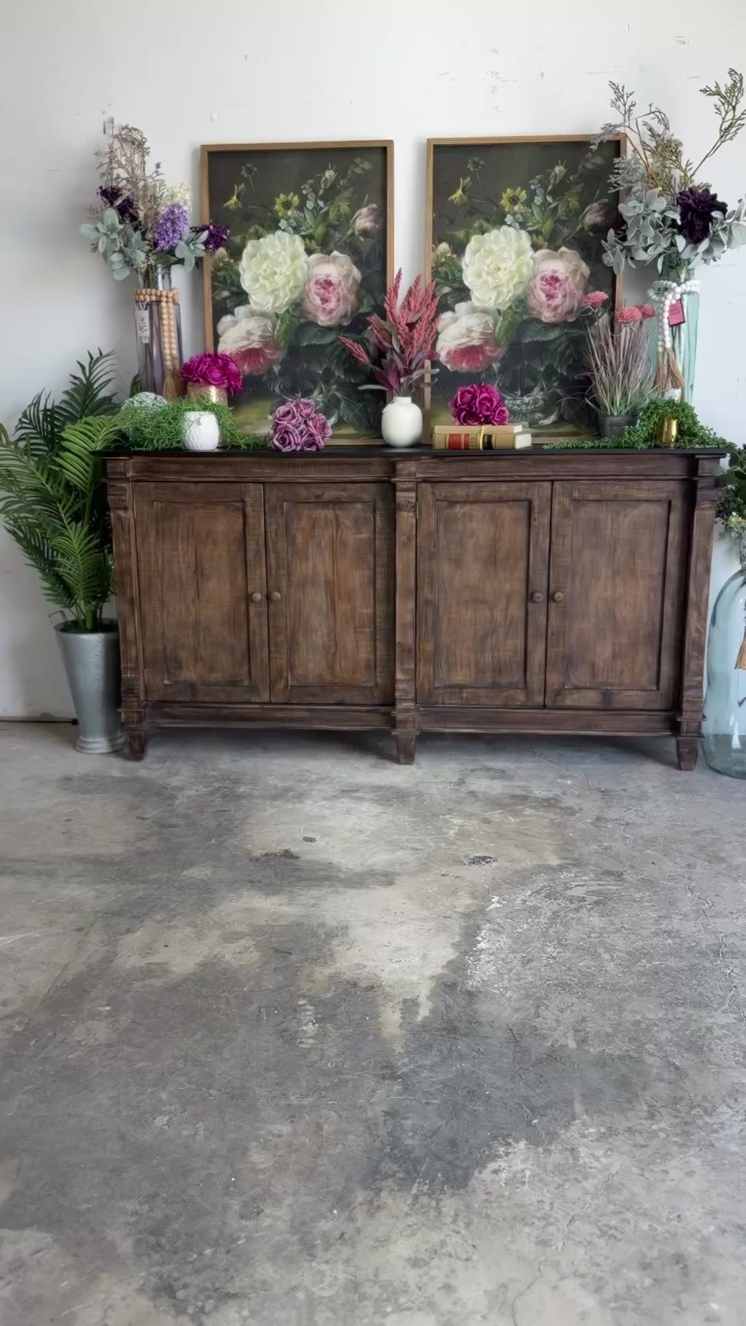 Allison 4 Door Console-Pecan/Black
