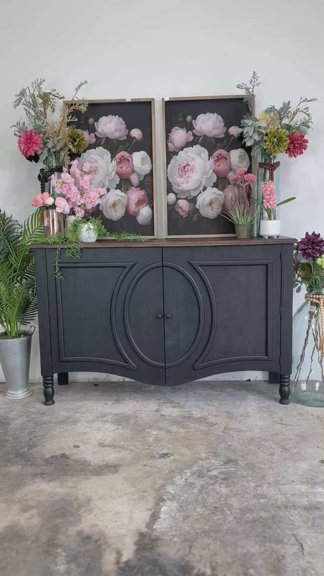 Natty Console- Handrubbed Black/Honeywood