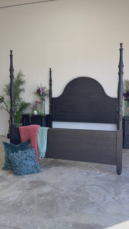 Willow King 4 Poster Bed-Handrubbed Black