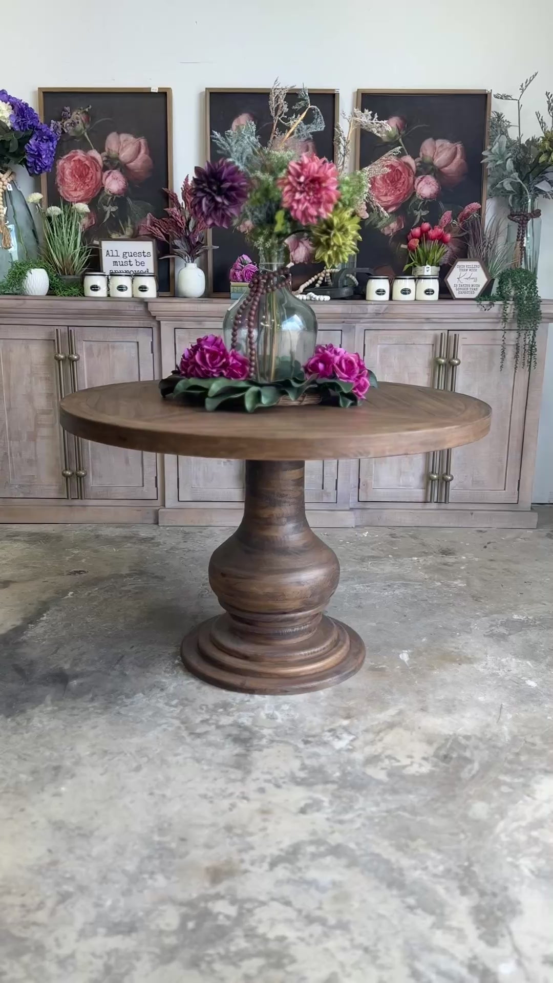 Clara 47" Round Dining Table-Timber