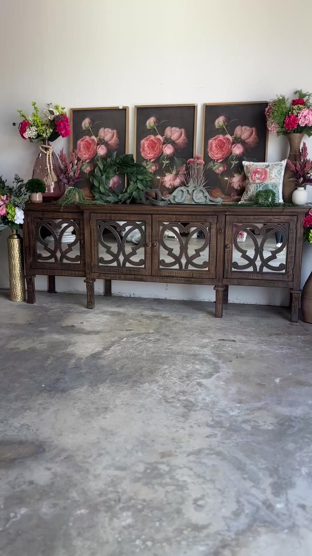 Harper 108" Mirrored Console-Honeywood