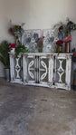 Circle 4 Door Console-Distressed Cream