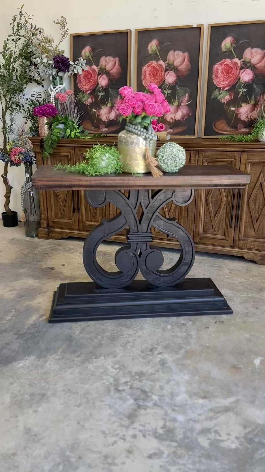 Harp Entryway-Black/Honeywood