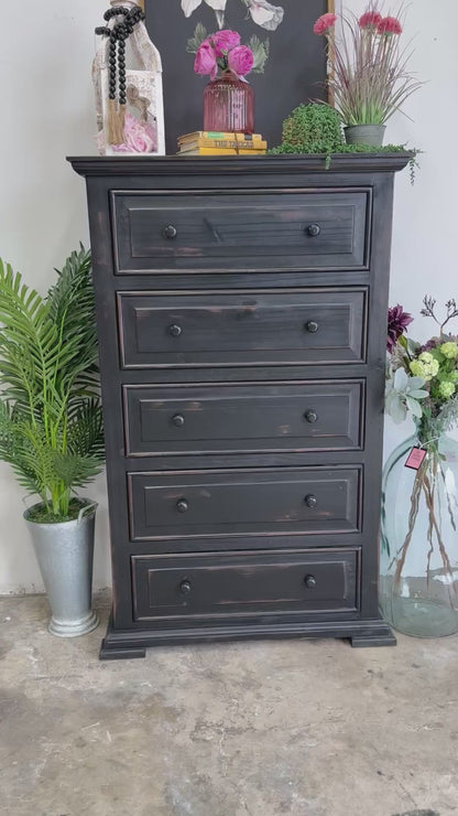 Charlotte Chest of Drawers-Handrubbed Black