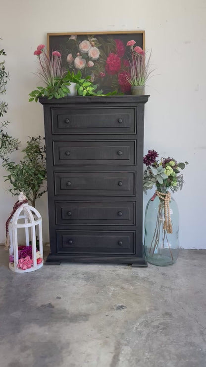 Charlotte Chest of Drawers-Handrubbed Black