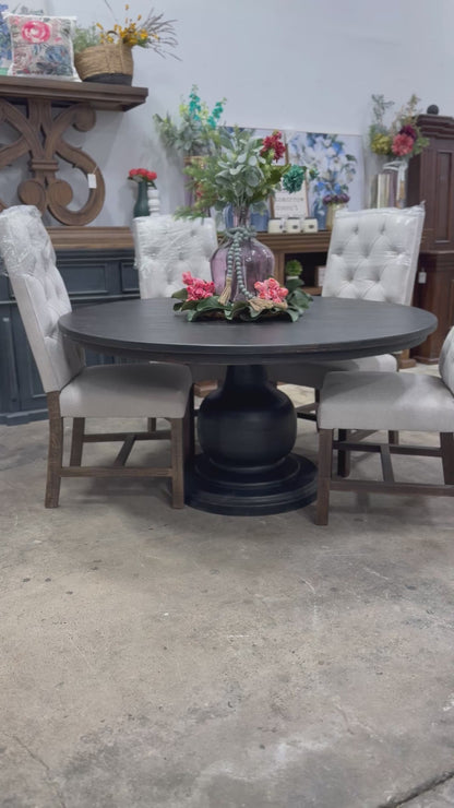 Lilly 60&quot; Round Table - Handrubbed Black