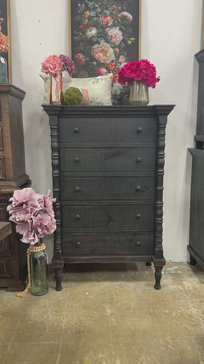 Madison Chest of Drawer-Handrubbed Black