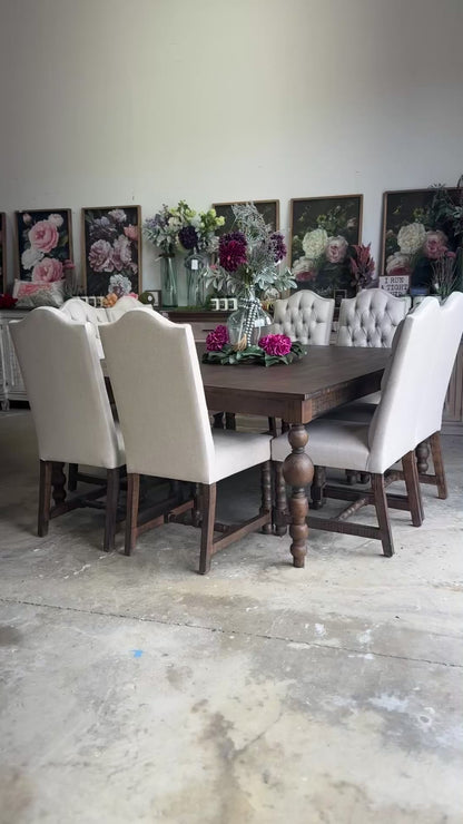 Sophie 66" Squared Dining Table Set With 8 Chairs-Honeywood™