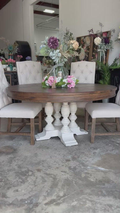 Kennedy 63&quot; Round Dining Table-White Wheat/Honeywood™