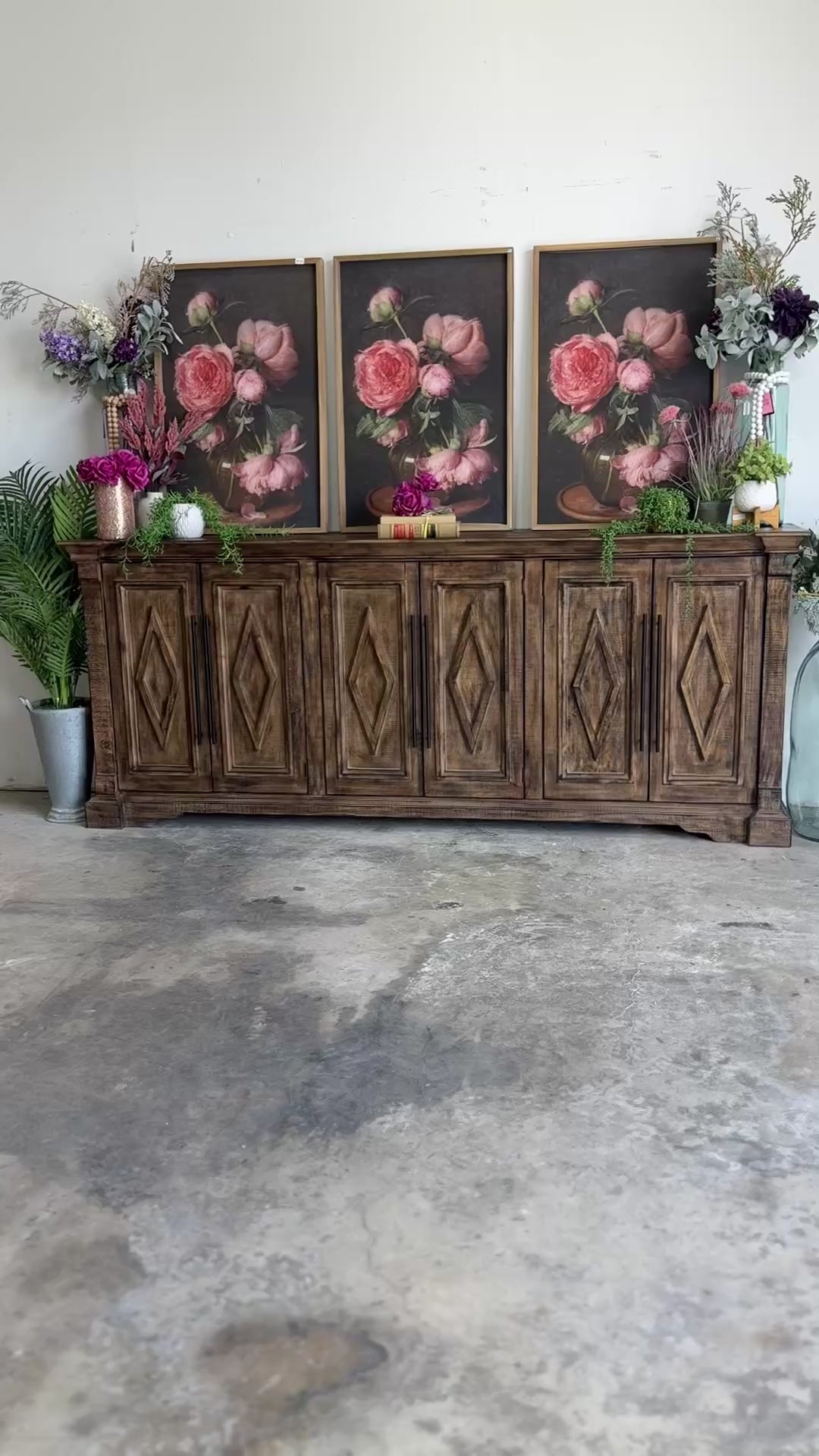 Chloe 6 Door Console-Pecan