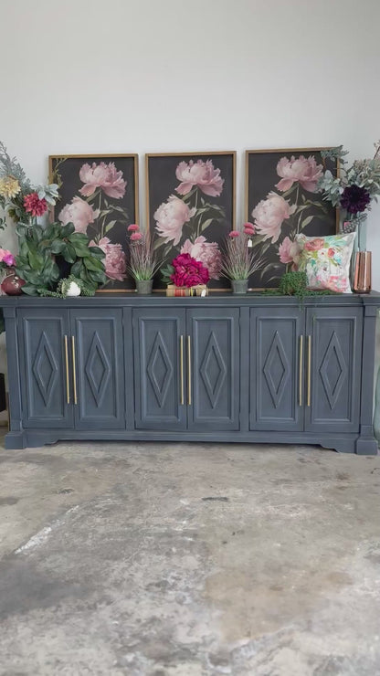 Chloe 6 Door Console-Blue Haze™/Gold