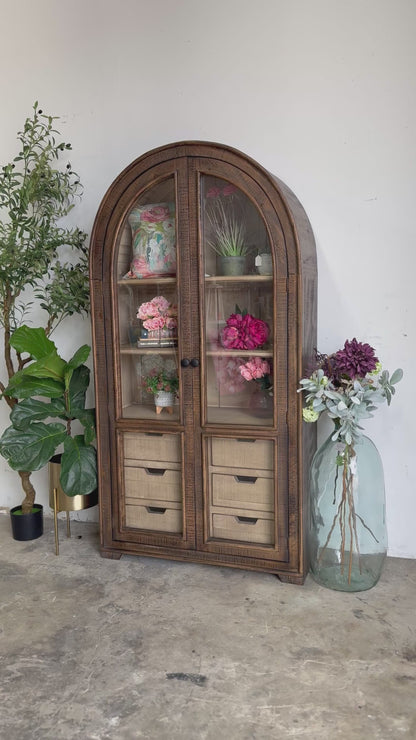 Avery Domed Vitrine-Honeywood™/Dove