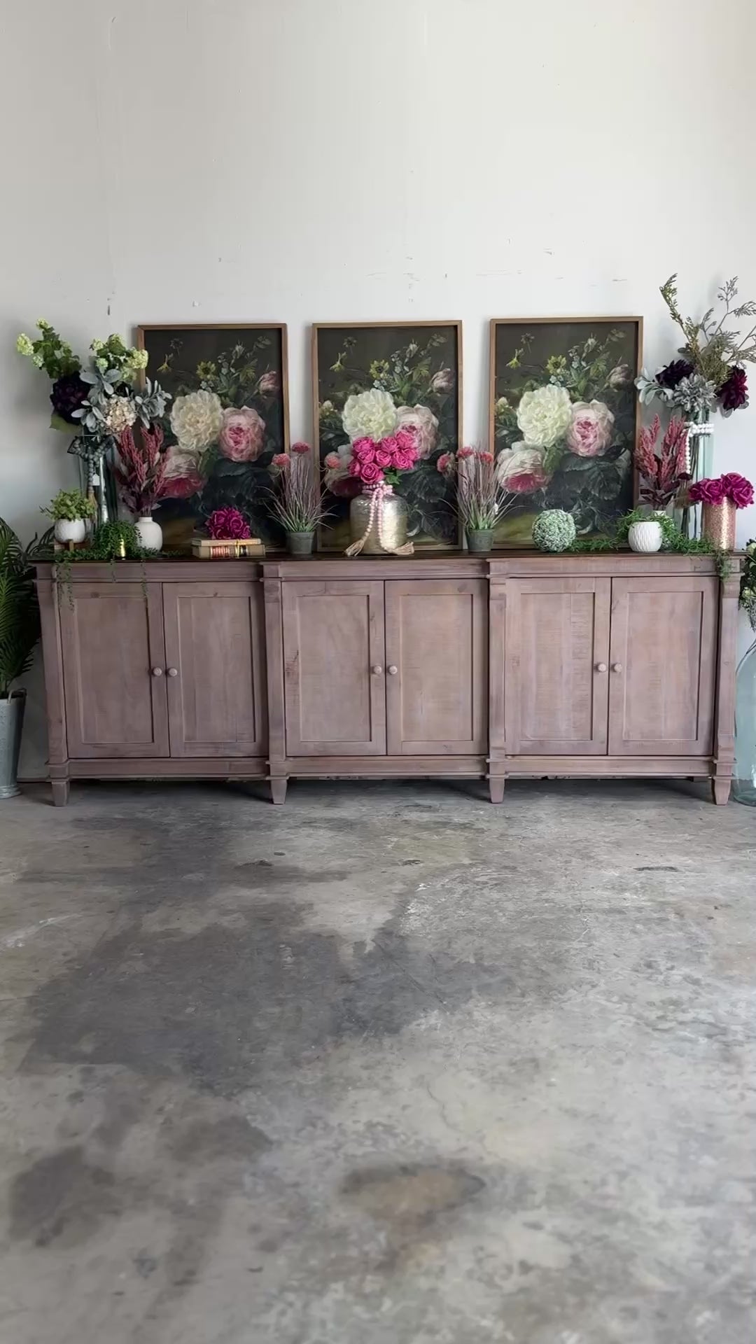 Allison 108" 6 Door Console-Soft Drift/Honeywood™