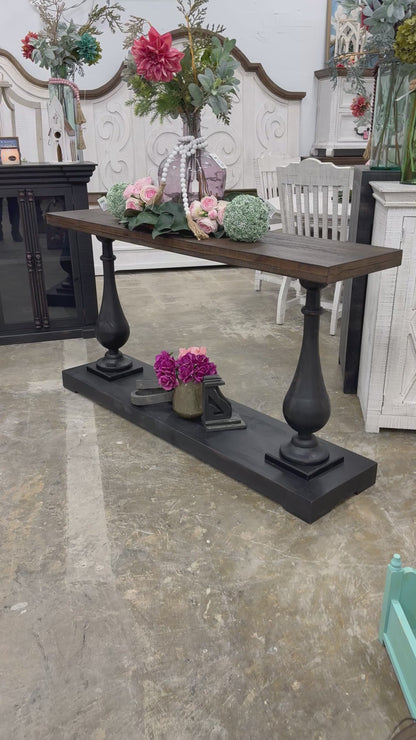 Amber Entryway/Sofa table-Handrubbed Black/Honeywood™