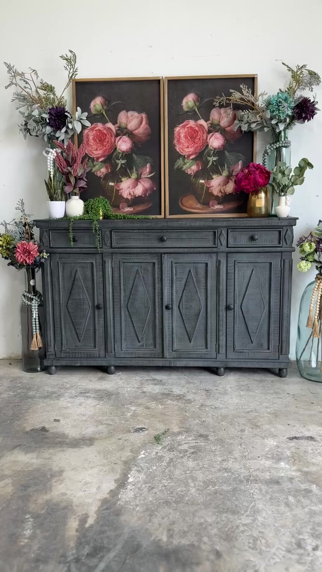 Julia 4 Door Console-Blue Dusk