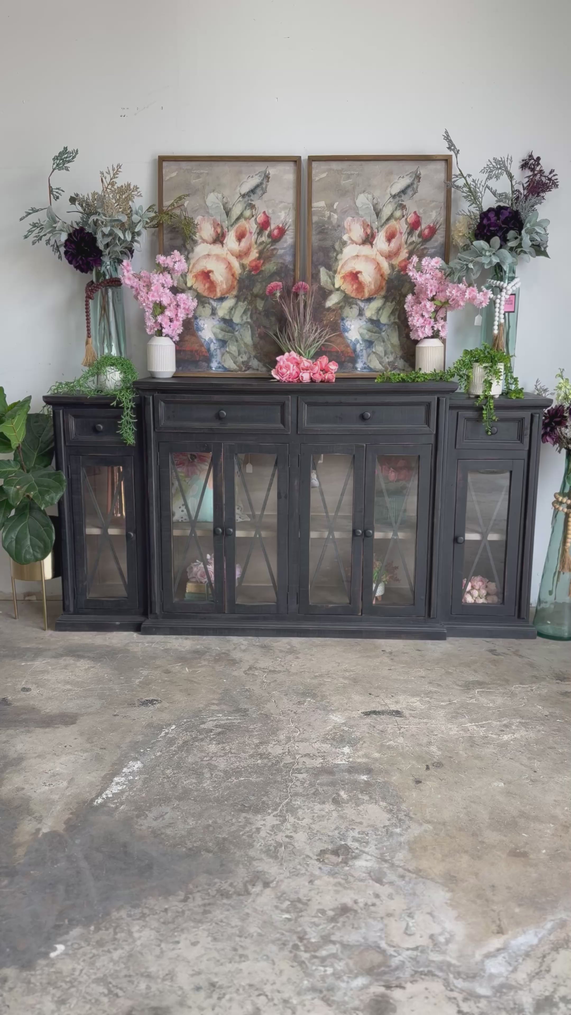 Oliver 6-Door Console-Black/Dove