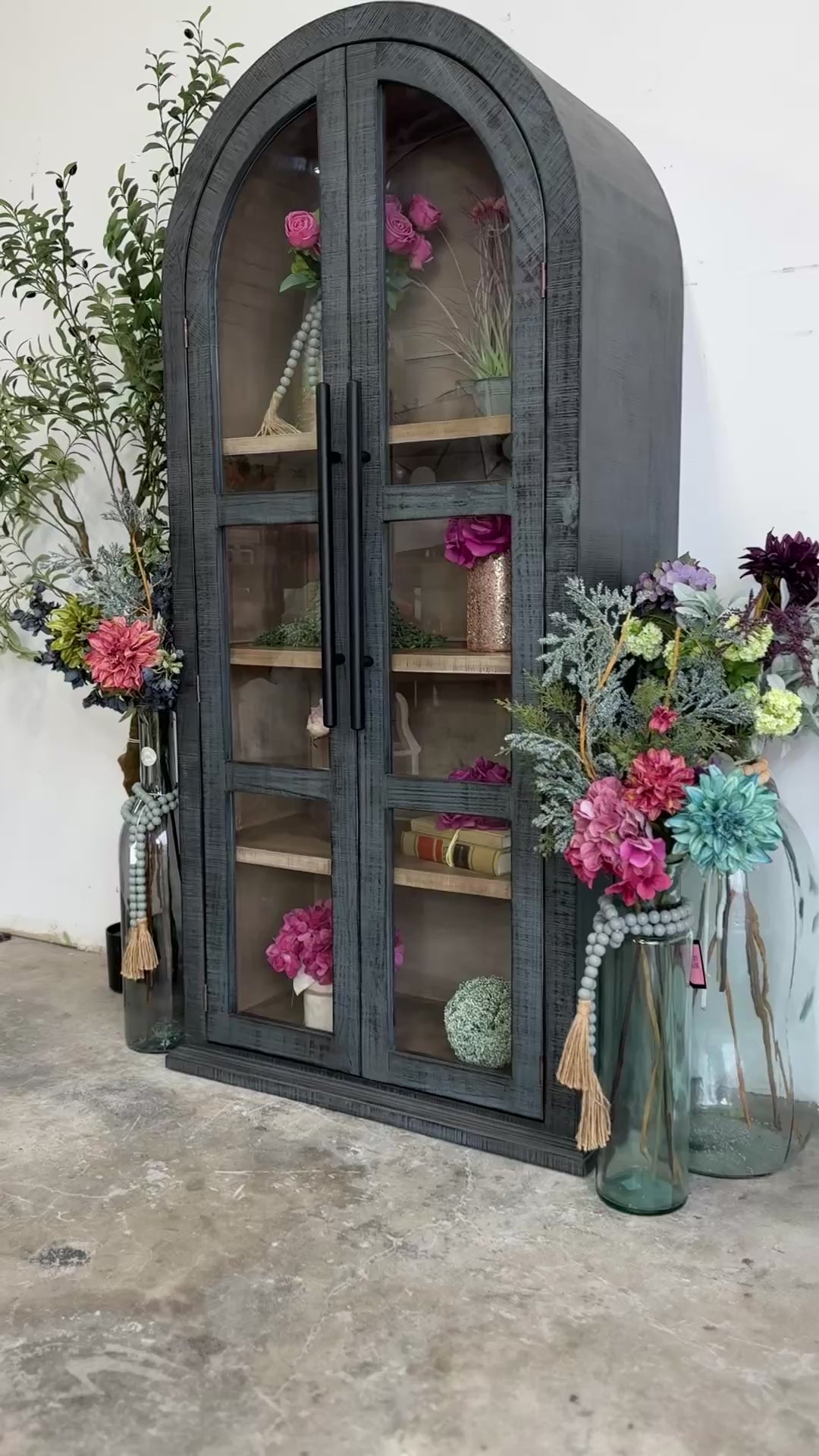 Libby Domed Vitrine- Blue Dusk/Cappuccino