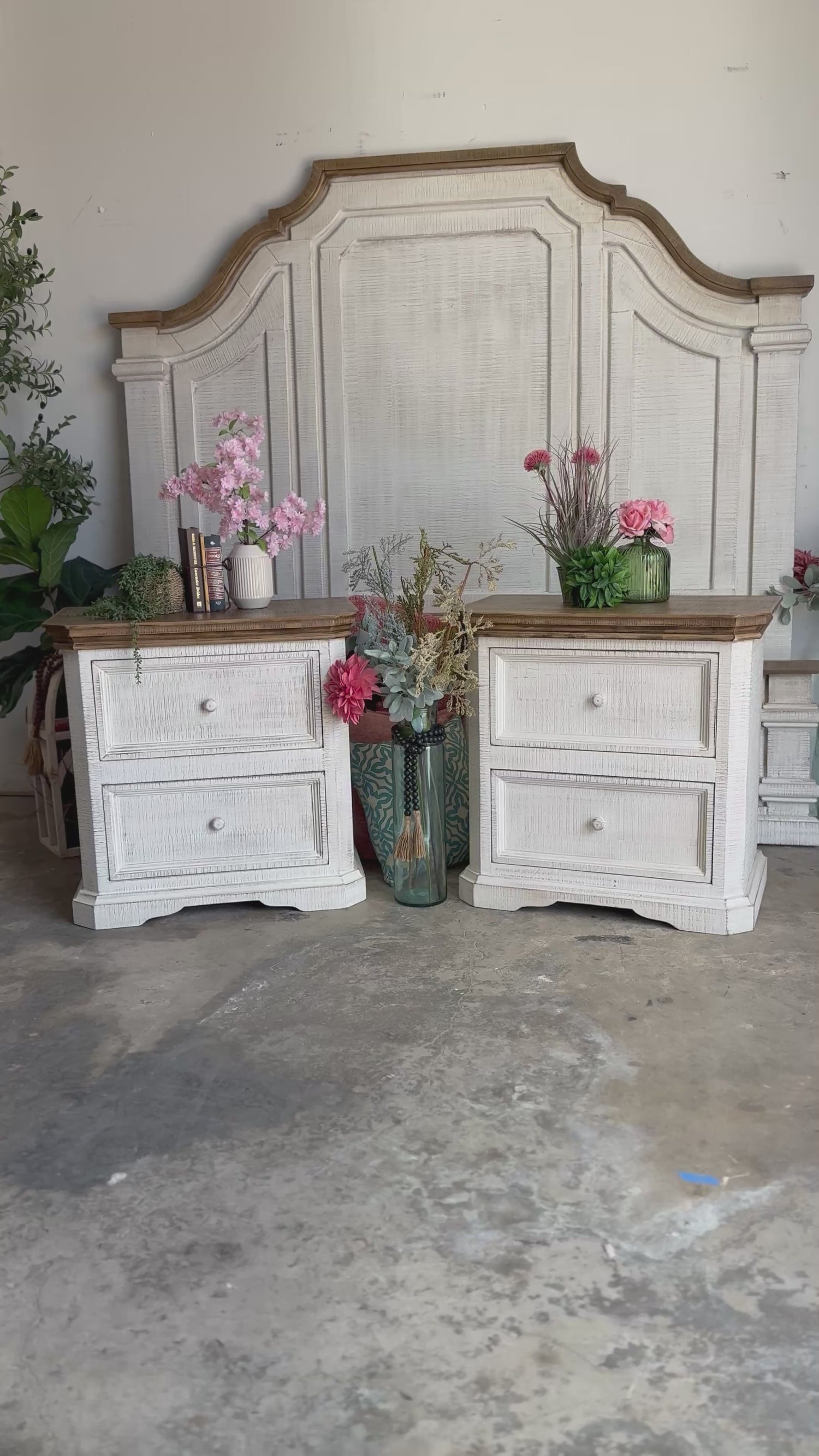 Eden Nightstand-White Wheat/Sandstone