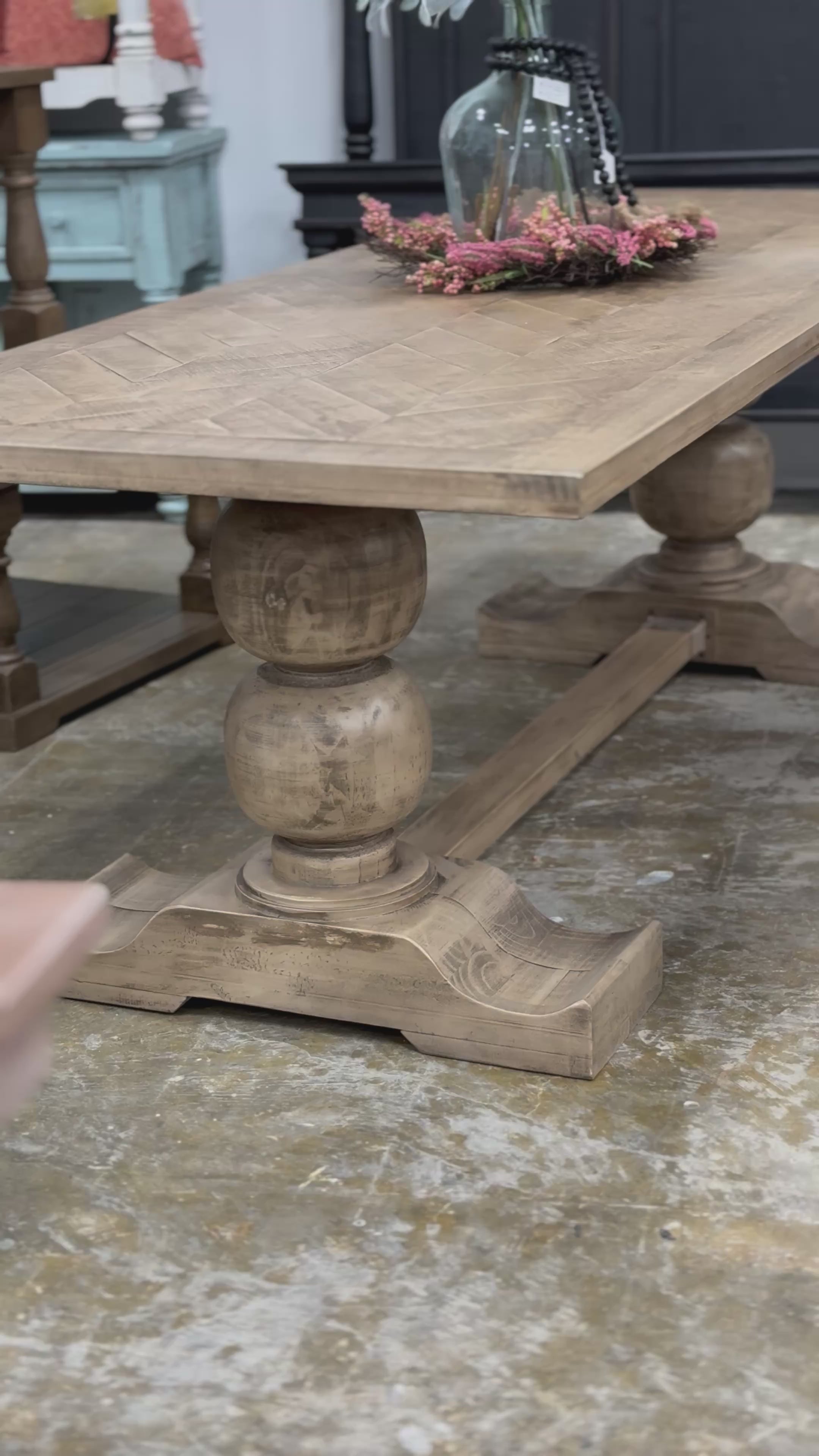 Myla 8 Foot Rounded Pedestal Table-Sandstone