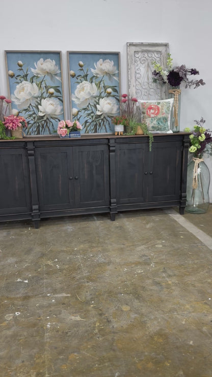 Allison 108&quot; 6 Door Console-Handrubbed Black/Sparrow Top