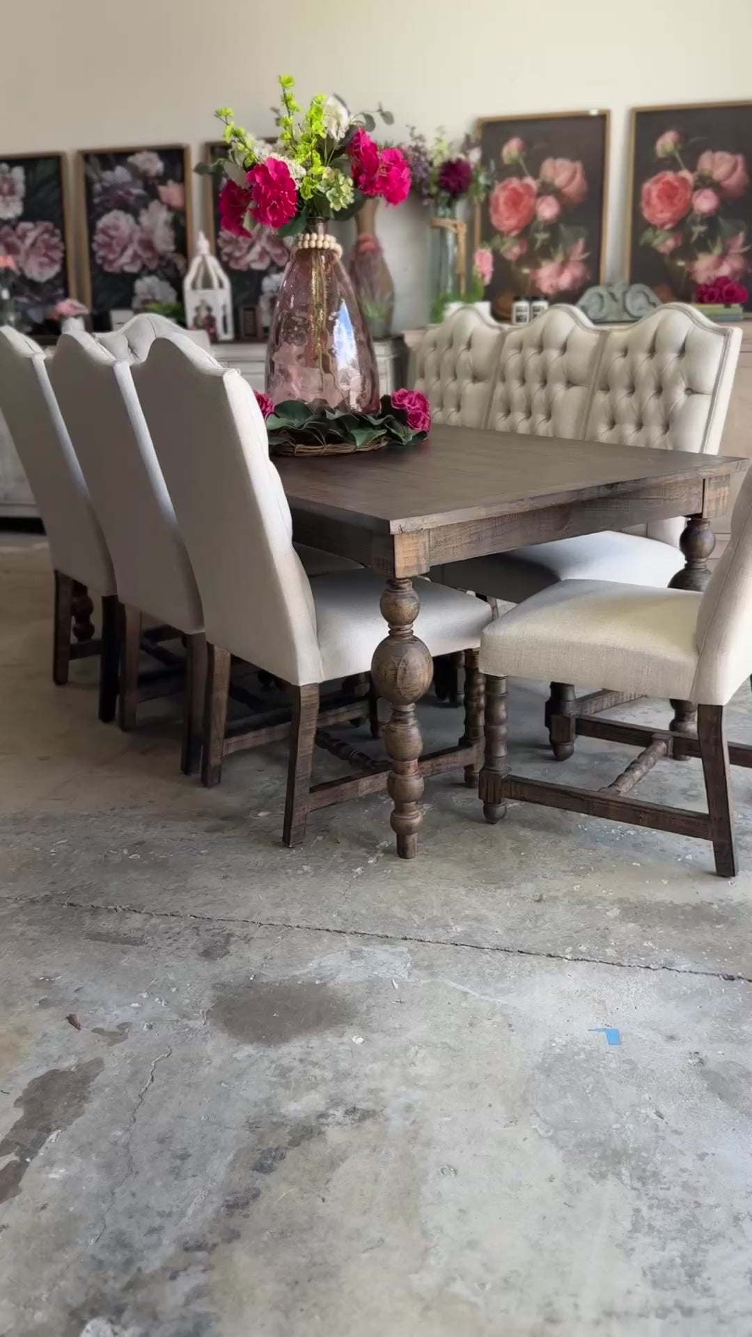 Sophie 7 Foot Dining Table With 8 Chairs-Honeywood™