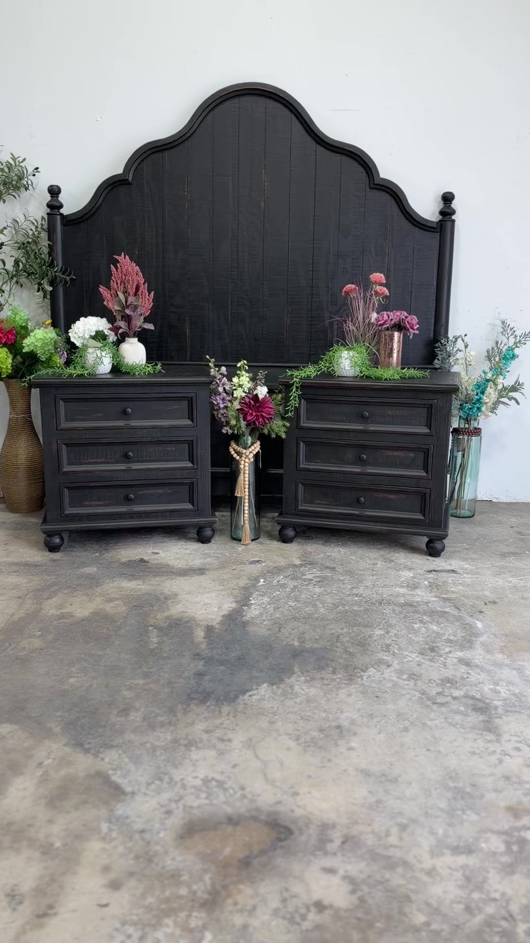Adele Nightstand-Handrubbed Black