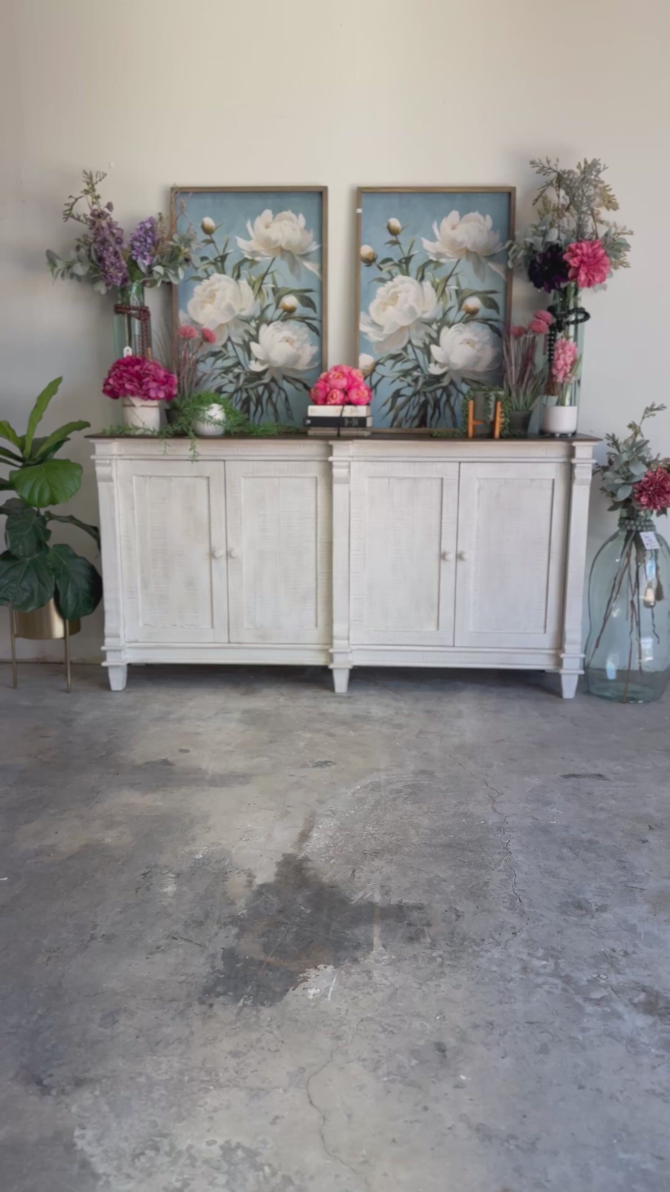 Allison 4 Door Console-White Wheat/Honeywood™