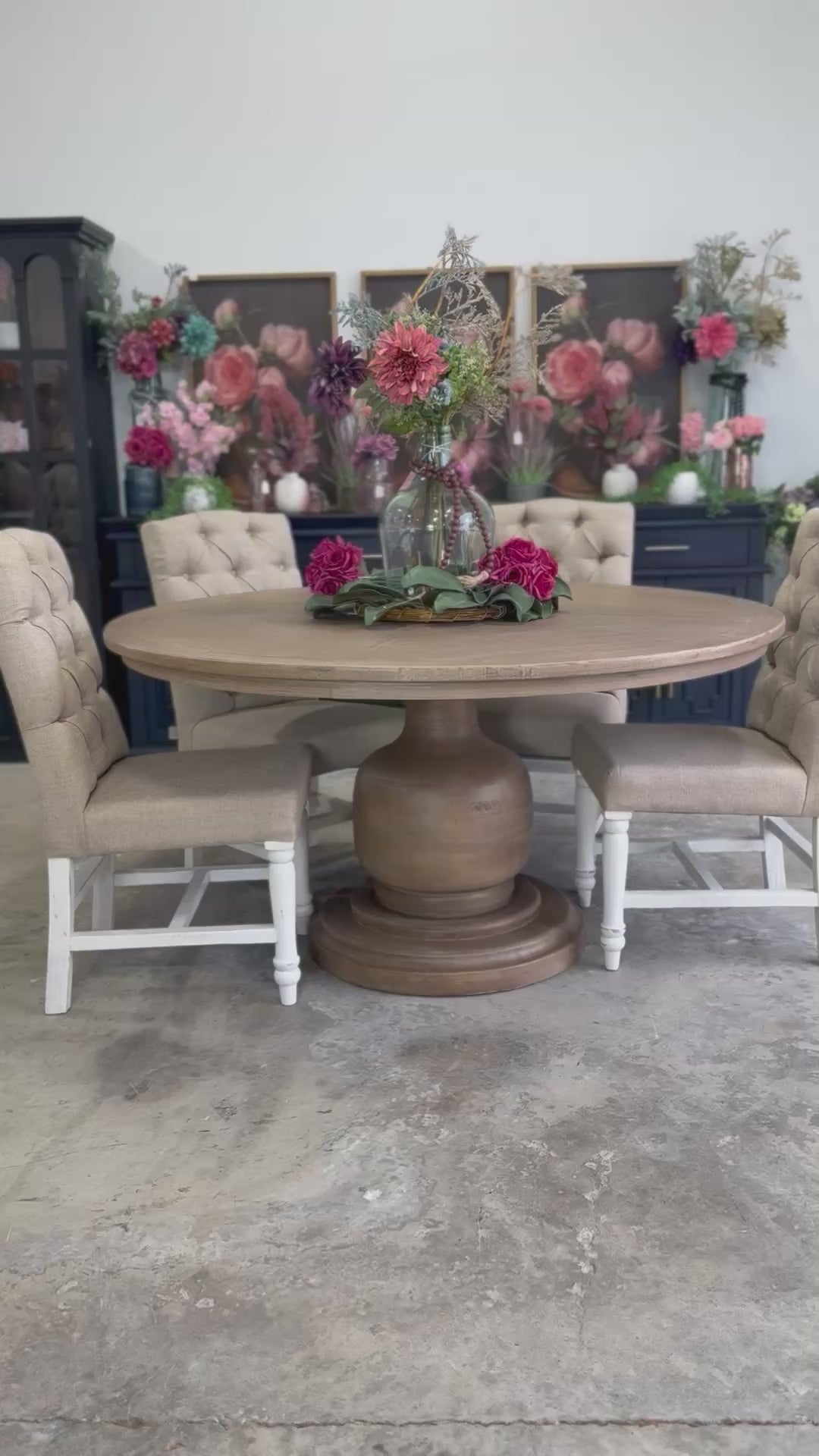 Lilly 60" Round Table-Cappaccino