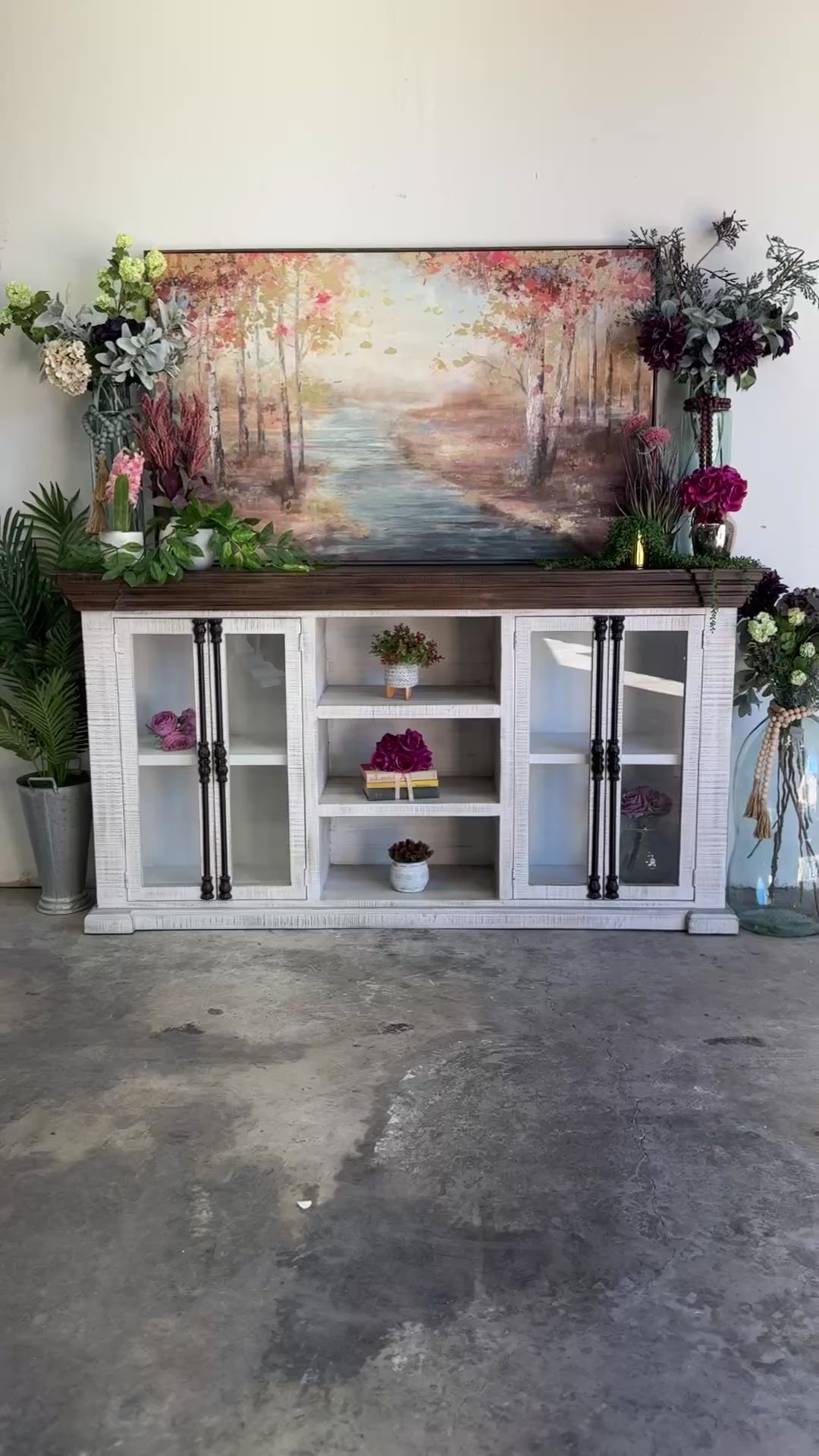 Blakely 4 Door Console-Gray Wheat/Honeywood™