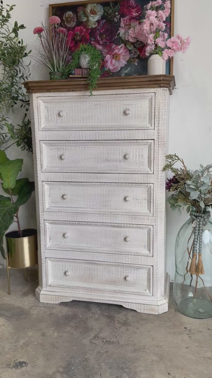 Eden Chest of Drawers-White Wheat/Sandstone