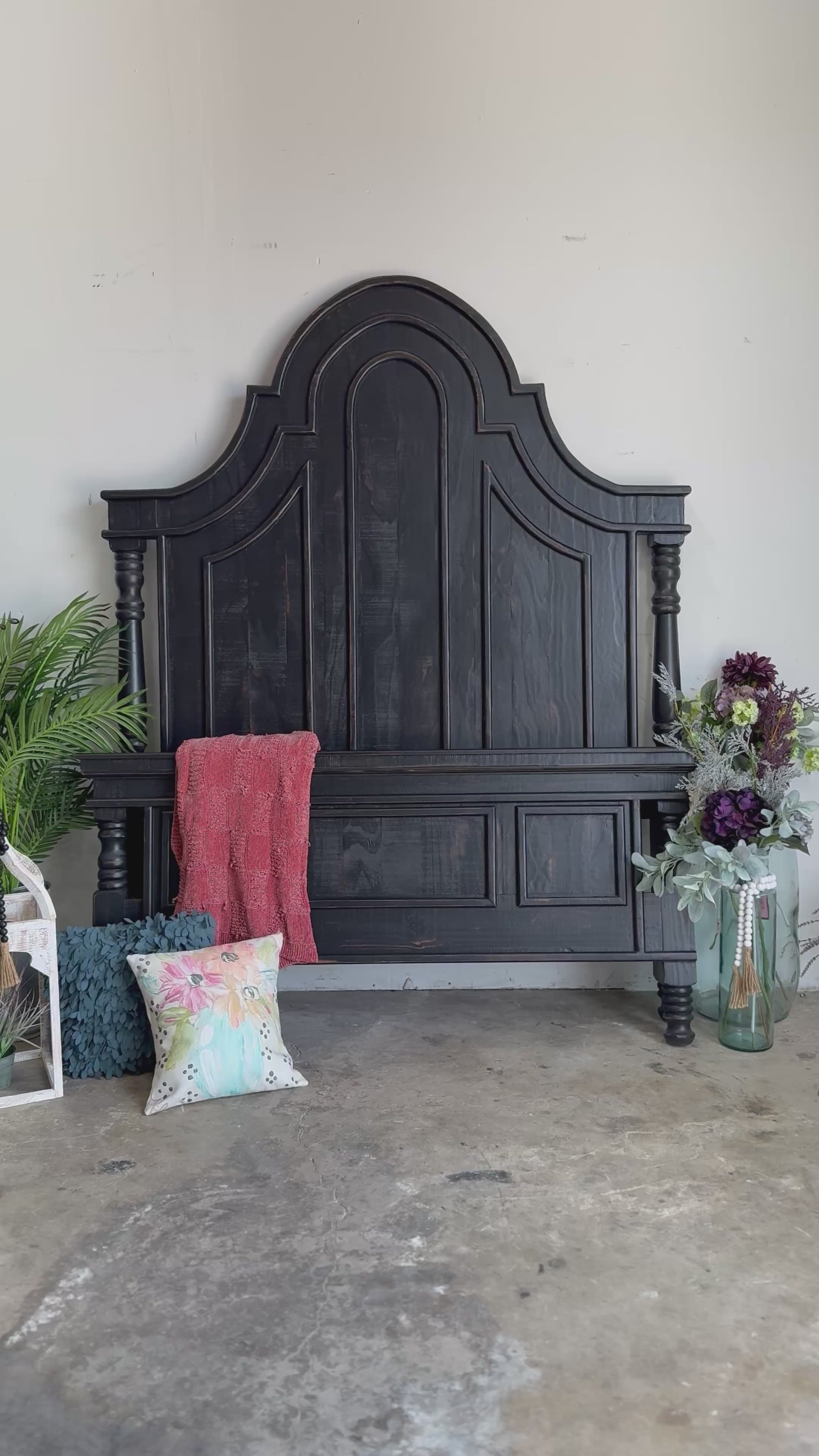 Madison Queen Bed-Handrubbed Black