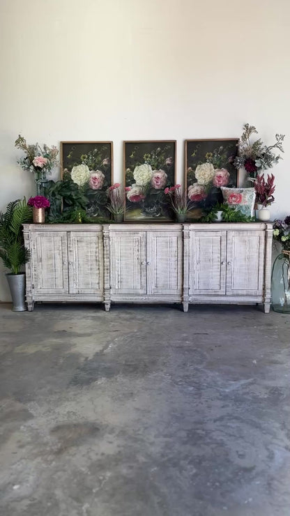 Allison 108" 6 Door Console-Toasted Wheat/Honeywood