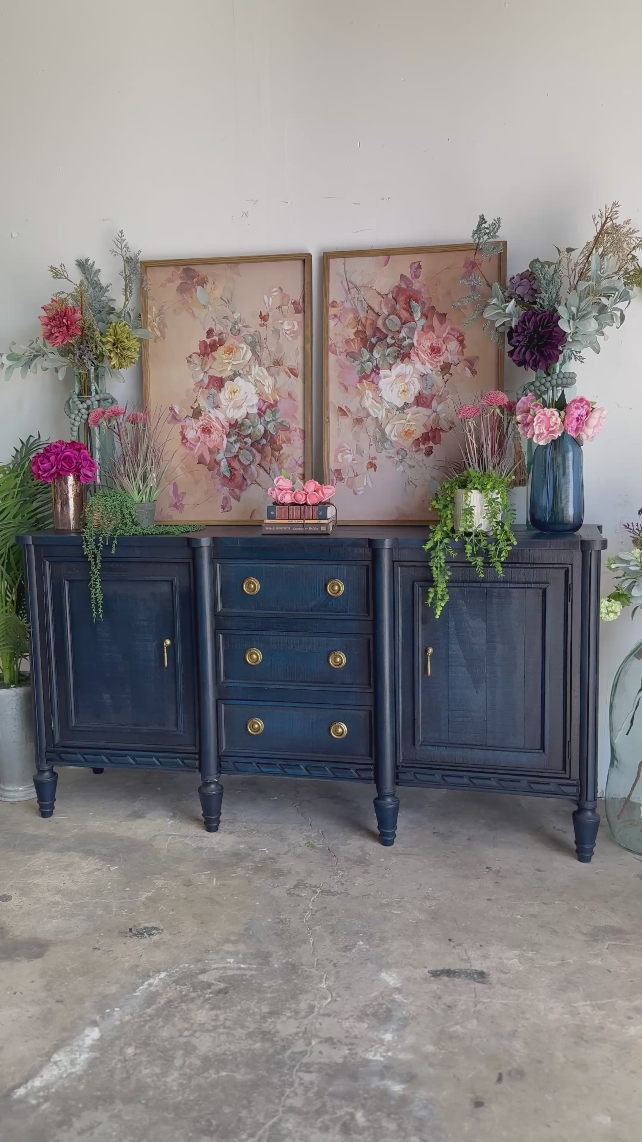 Juliette Console-Deep Blue/Gold