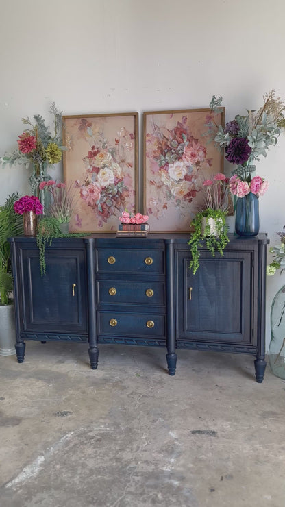 Juliette Console-Deep Blue/Gold