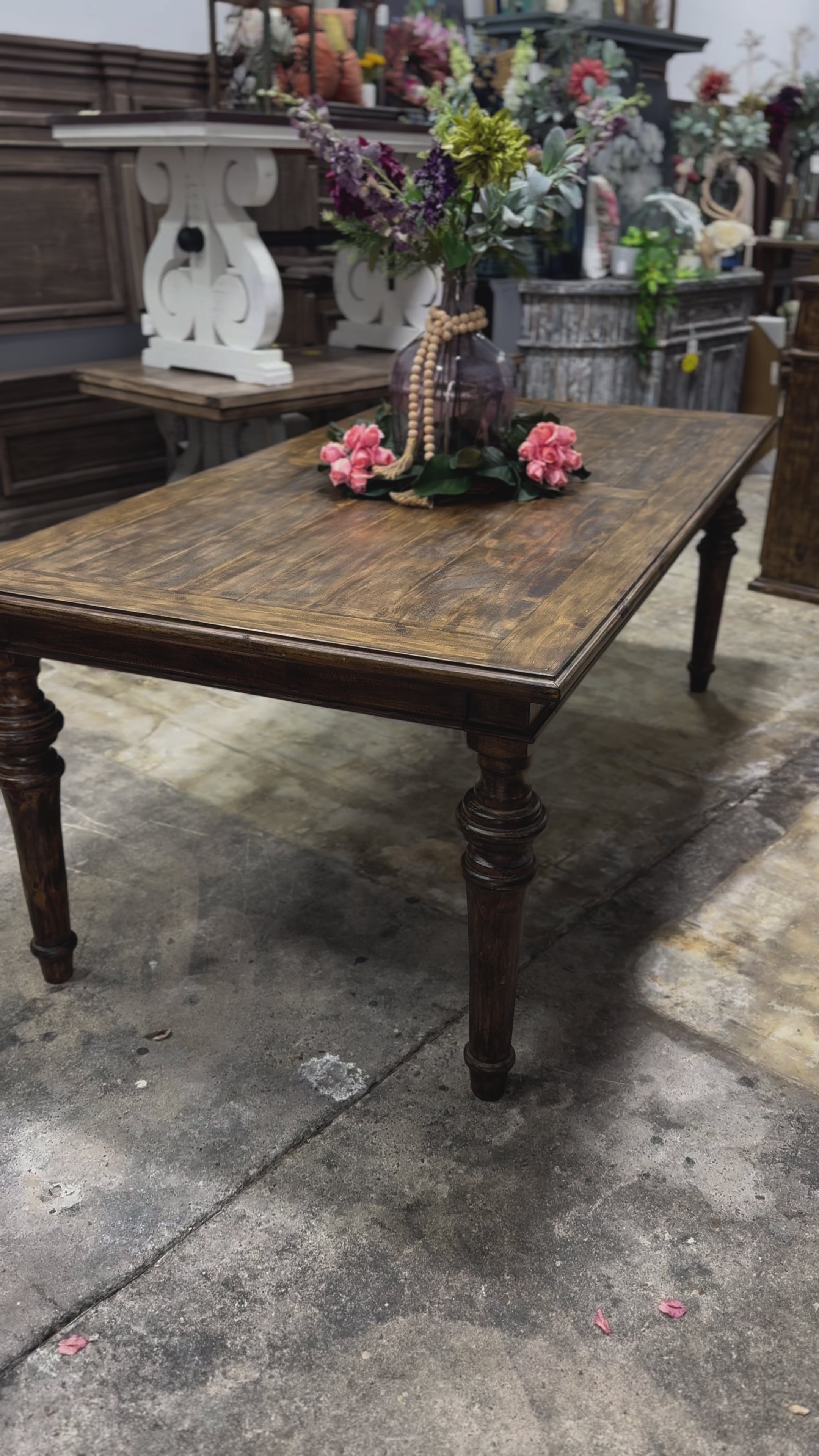 Adeline 7 Foot Dining Table-Pecan