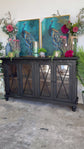 Maya 4-Door Console-Black/Pecan