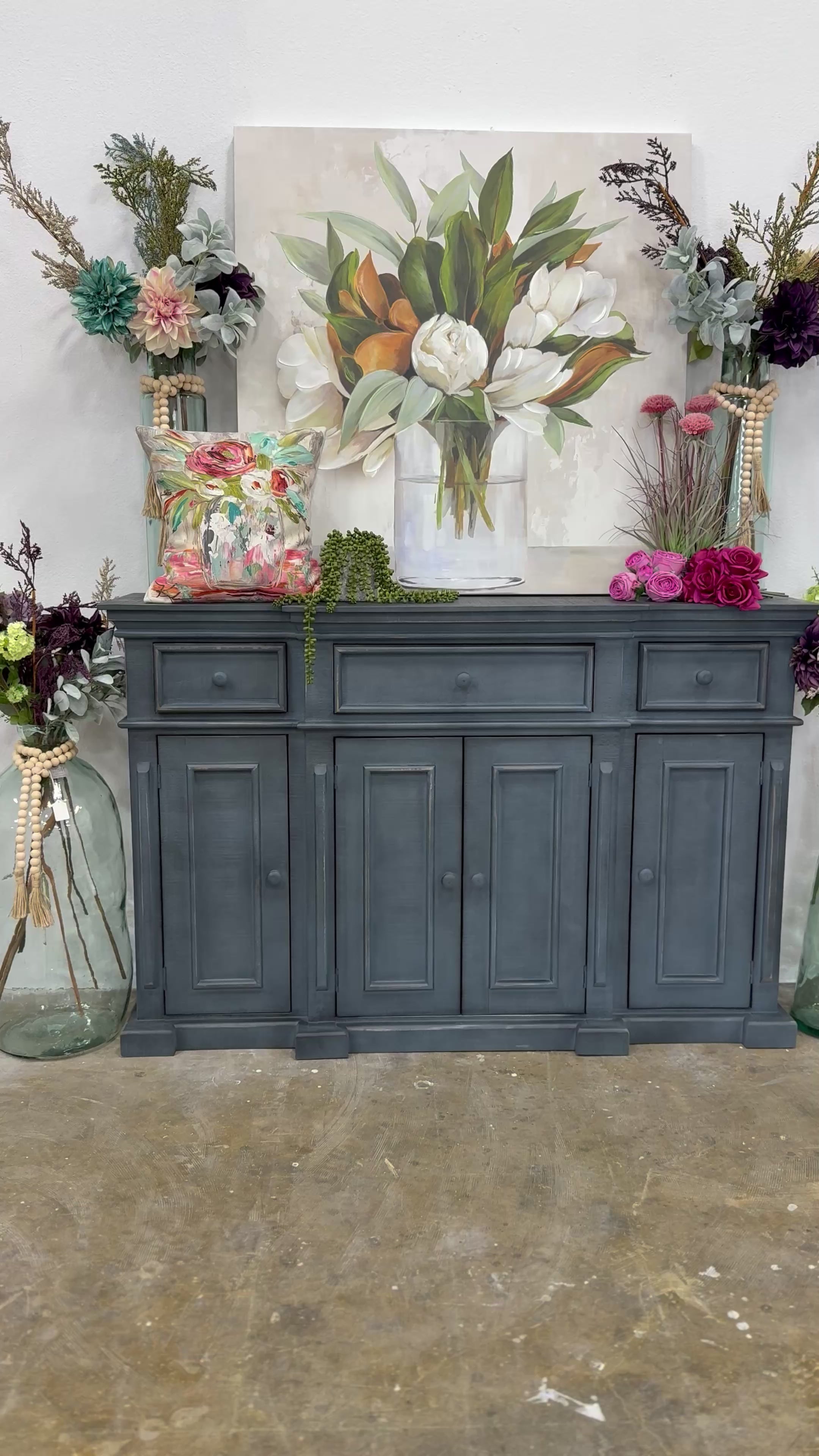 Lindsey 4-Door Console-Blue Haze