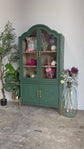 Paisley Curved Vitrine-Briarwood/Cappuccino