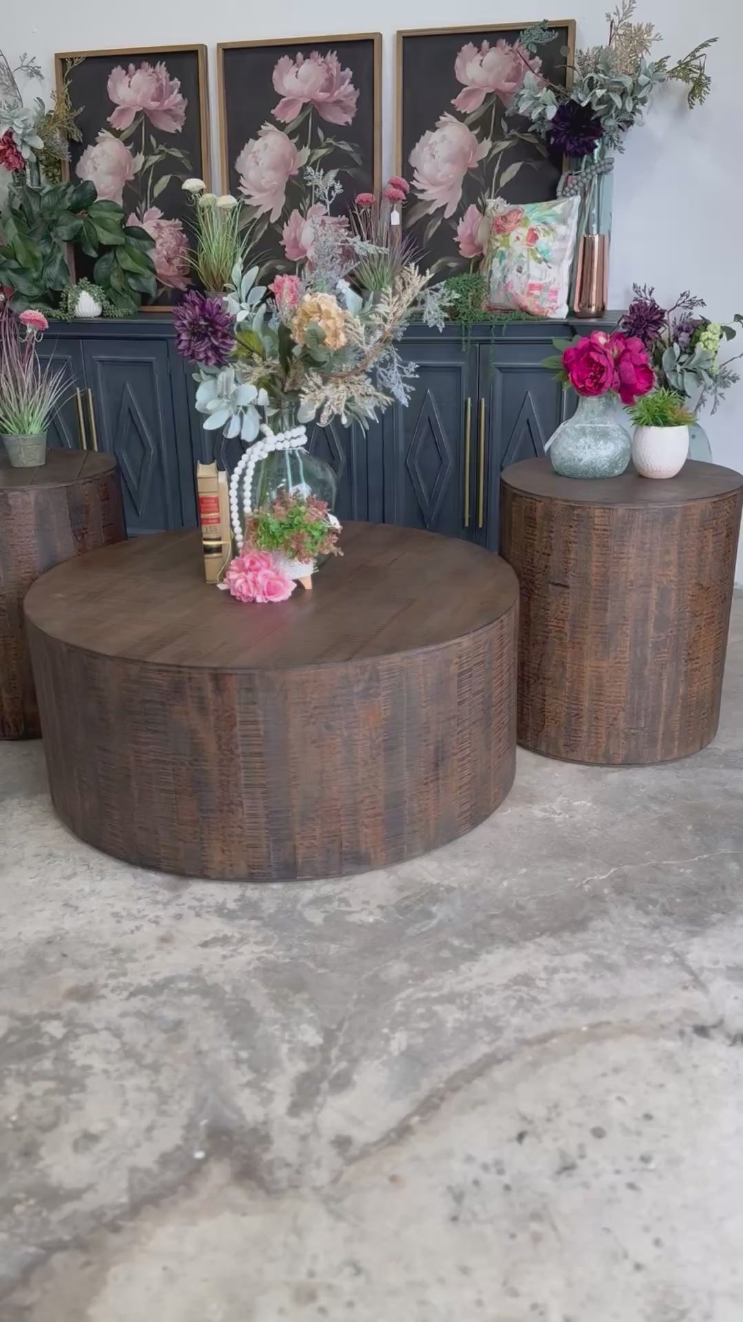 Round Drum Coffee Table-Honeywood™