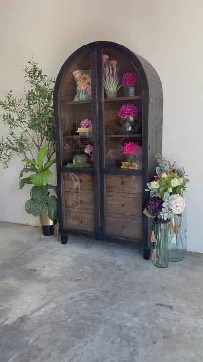 Melody Domed Vitrine- Handrubbed Black/Sparrow