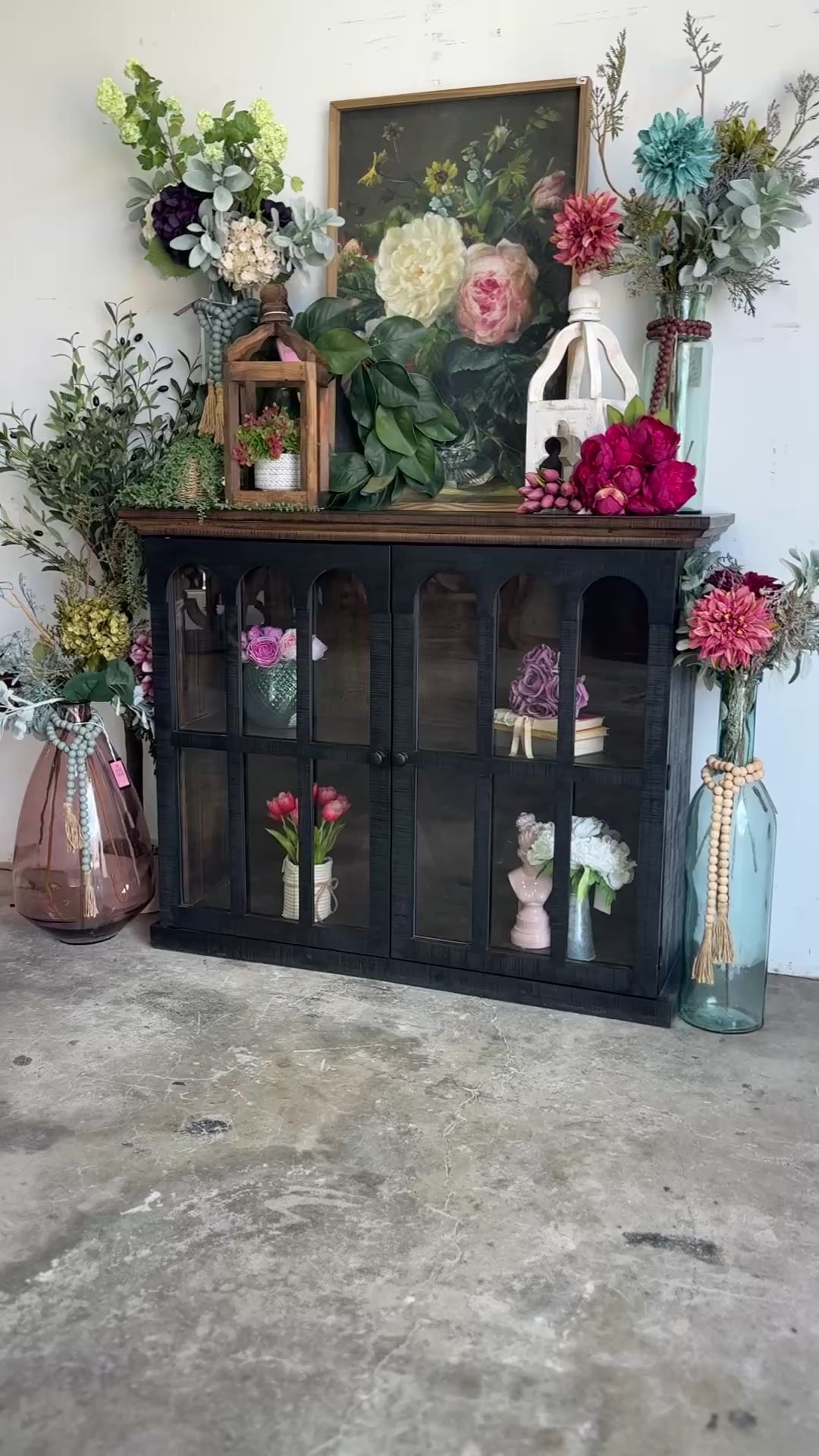 Gia 2 Door Console-Black/Honeywood