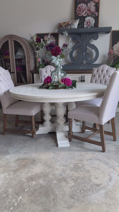 Kennedy 63&quot; Round Dining Table-White Wheat