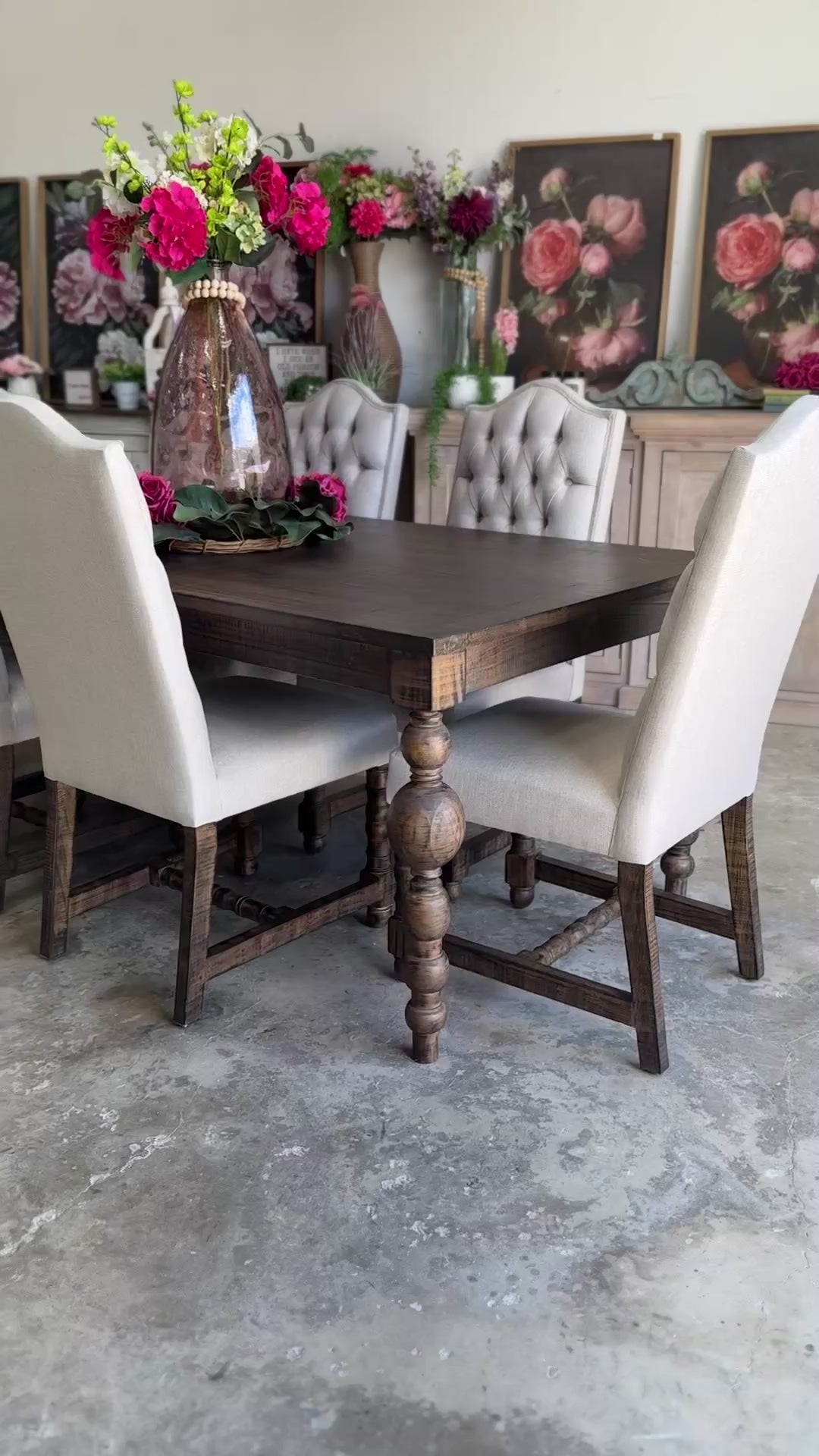 Sophie 7 Foot Dining Table With 6 Chairs-Honeywood™