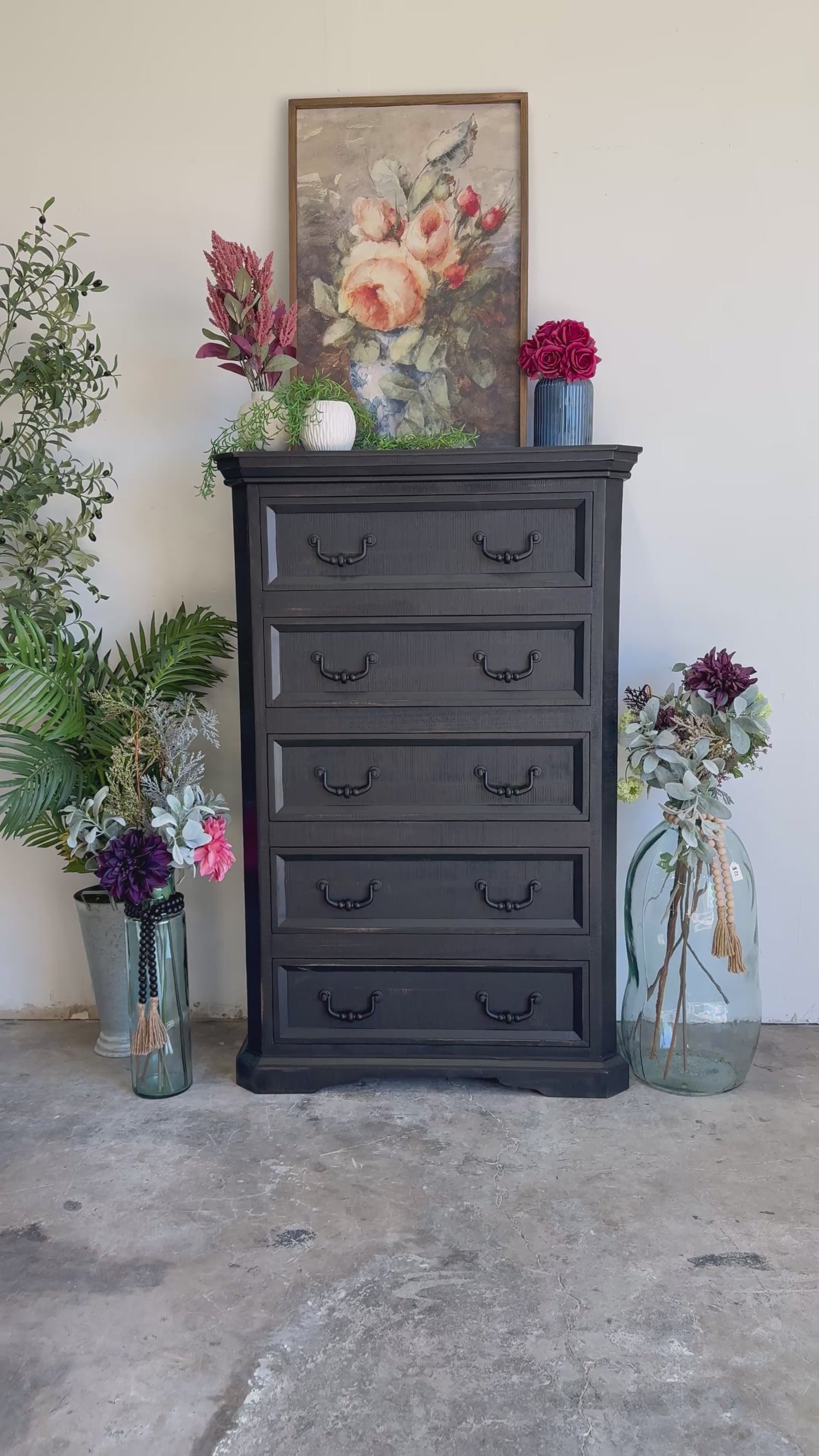 Willow Chest of Drawers-Handrubbed Black